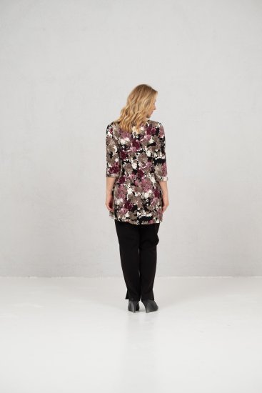 Scandinavian Caramel Flower Petals Tunic Brown - Trykte T-shirts til kvinder - 