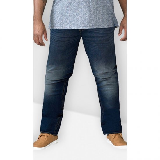 D555 Ambrose Tapered Fit Stretch Jeans Dark Blue TALL SIZES - HERRETØJ MT-6XLT - Tøj til høje mænd