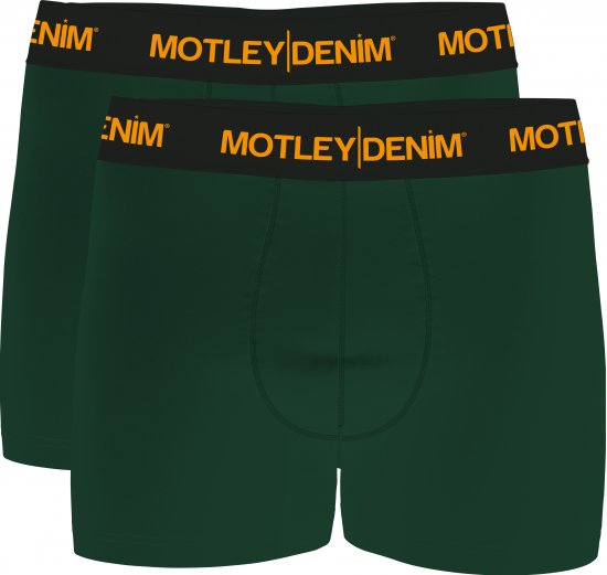 Motley Denim Amsterdam Boxershorts Racing Green 2-pack - Undertøj og badetøj - Badetøj og Undertøj i store størrelser 