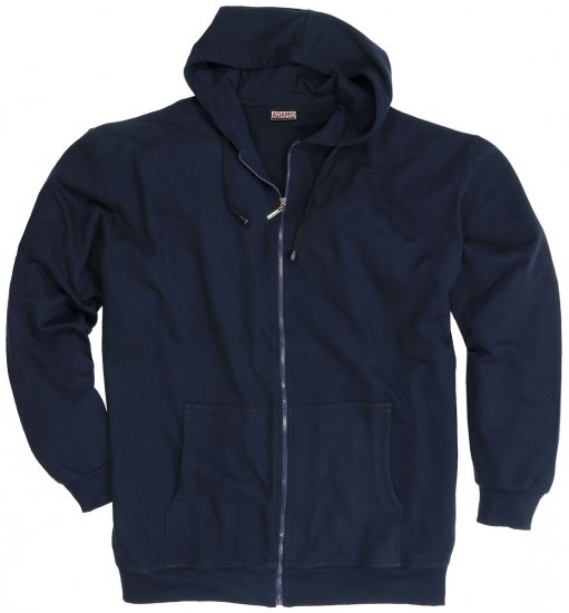 Adamo Athen Hoodie with Zipper Navy - Trøjer og hættetrøjer - Trøjer og Hættetrøjer i store størrelser - 2XL-14XL