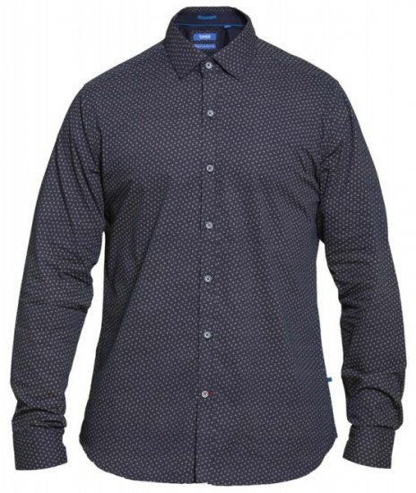 D555 Babworth Long Sleeve Shirt Navy - Skjorter - Skjorter til store mænd 2XL- 8XL