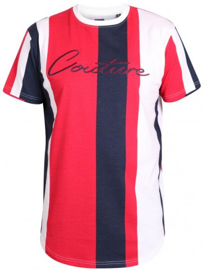 D555 Bancroft T-shirt Red/Navy - T-shirts - T-shirts i store størrelser - 2XL-14XL