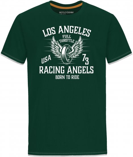 Motley Denim Barnet T-Shirt Racing Green - T-shirts - T-shirts i store størrelser - 2XL-14XL