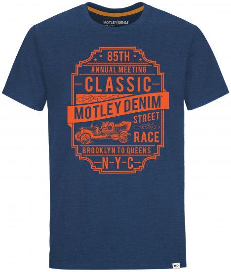 Motley Denim Blackpool T-shirt Dark Indigo - T-shirts - T-shirts i store størrelser - 2XL-14XL