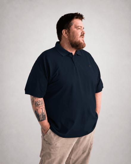 Motley Denim Bratislava Polo Navy - Polotrøjer - Polotrøjer 2XL-8XL