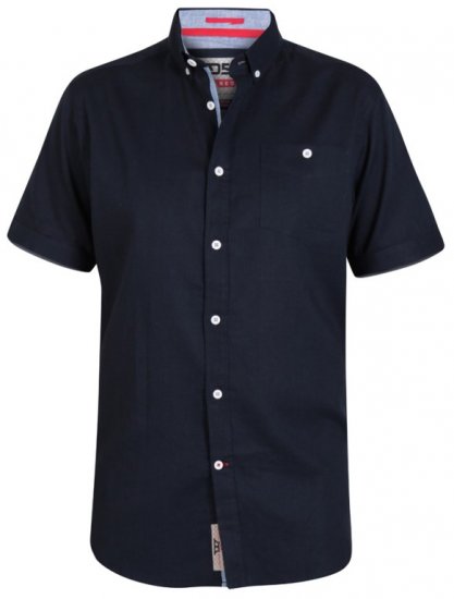 D555 Brixton Shirt Navy - Skjorter - Skjorter til store mænd 2XL- 8XL