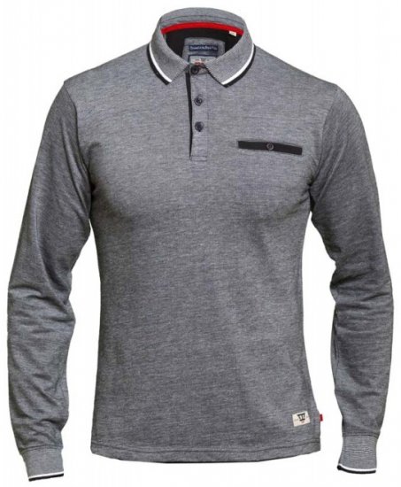 D555 Brockville Long Sleeve Polo Grey - Polotrøjer - Polotrøjer 2XL-8XL