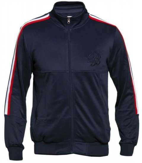 D555 Brookes Couture Zip Up Navy - Trøjer og hættetrøjer - Trøjer og Hættetrøjer i store størrelser - 2XL-14XL