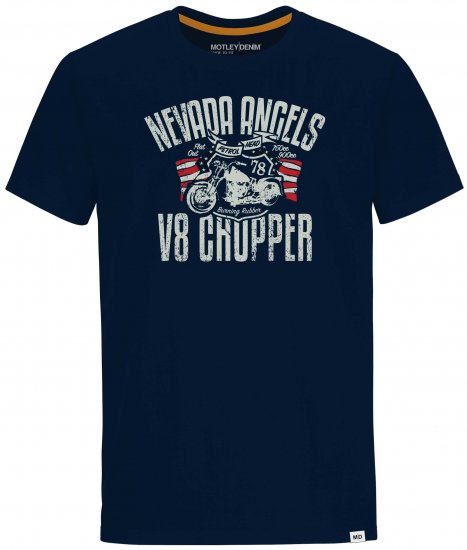 Motley Denim Cambridge T-shirt Navy - T-shirts - T-shirts i store størrelser - 2XL-14XL