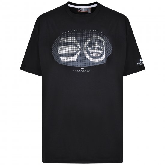 Crosshatch Eliptical T-shirt Black - T-shirts - T-shirts i store størrelser - 2XL-14XL