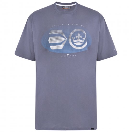Crosshatch Eliptical T-shirt Grey - T-shirts - T-shirts i store størrelser - 2XL-14XL