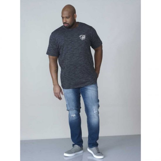 D555 Chalmer Couture Space Dye T-shirt Black - T-shirts - T-shirts i store størrelser - 2XL-14XL