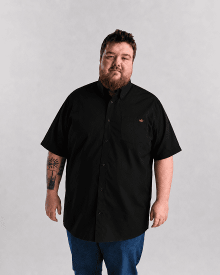 Motley Denim Zagreb Kortærmet Skjorte Sort - Skjorter - Skjorter til store mænd 2XL- 8XL