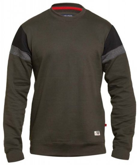 D555 Clermont Sweatshirt Khaki - Trøjer og hættetrøjer - Trøjer og Hættetrøjer i store størrelser - 2XL-14XL
