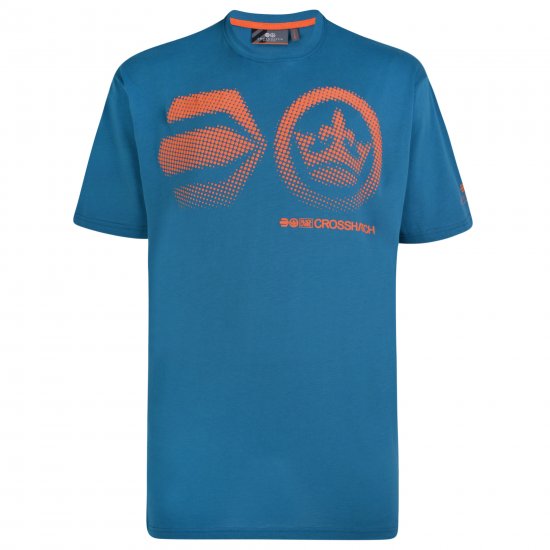 Crosshatch Kravtar T-shirt Blue - T-shirts - T-shirts i store størrelser - 2XL-14XL