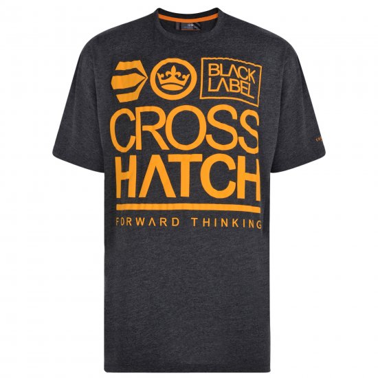 Crosshatch Large Go T-shirt Charcoal - T-shirts - T-shirts i store størrelser - 2XL-14XL