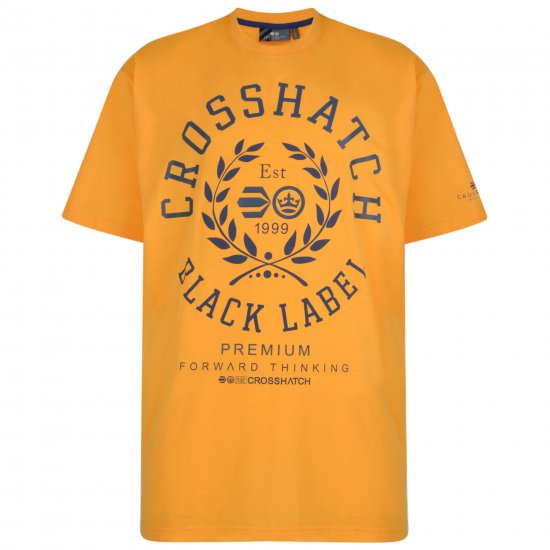 Crosshatch Laygos T-shirt Yellow - T-shirts - T-shirts i store størrelser - 2XL-14XL