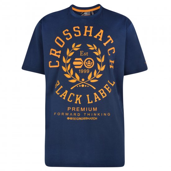 Crosshatch Laygos T-shirt Navy - T-shirts - T-shirts i store størrelser - 2XL-14XL