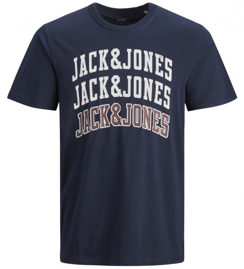 Jack & Jones JJCROSSING T-shirt Navy - T-shirts - T-shirts i store størrelser - 2XL-14XL