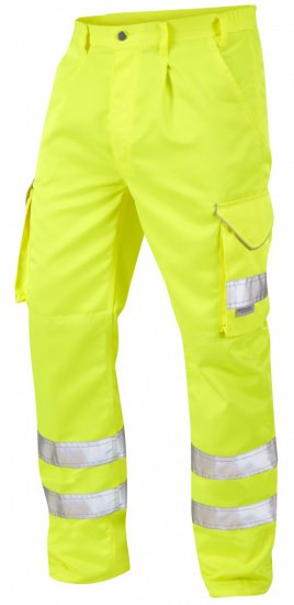 Leo Bideford Cargo Pants Hi-Vis Yellow - Arbejdstøj - Arbejdstøj i store størrelser