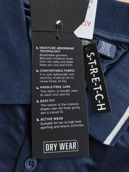 D555 Hinckley Stretch Polo With Contrast Tipping Collar Navy - Polotrøjer - Polotrøjer 2XL-8XL