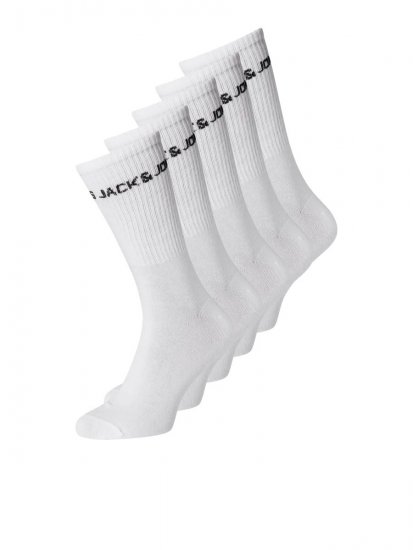 Jack & Jones Basic Logo Tennisstrømper Hvid 5-pak - Undertøj og badetøj - Badetøj og Undertøj i store størrelser 
