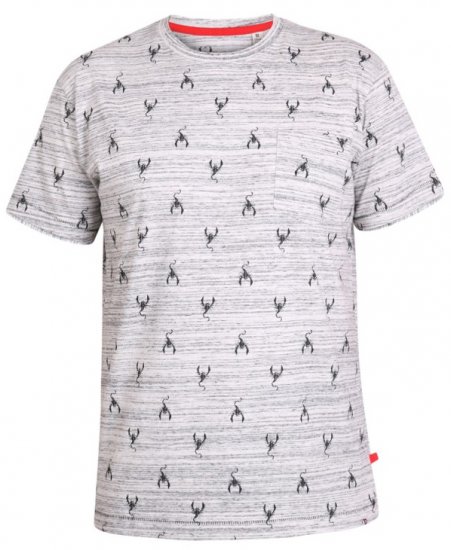 D555 Dario T-shirt Grey - T-shirts - T-shirts i store størrelser - 2XL-14XL