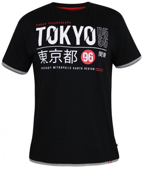 D555 Darnell T-shirt Black - T-shirts - T-shirts i store størrelser - 2XL-14XL