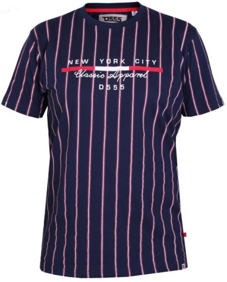 D555 Davis T-shirt Navy - T-shirts - T-shirts i store størrelser - 2XL-14XL