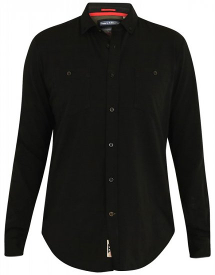 D555 Donnie Long Sleeve Jersey Shirt Black - Skjorter - Skjorter til store mænd 2XL- 8XL