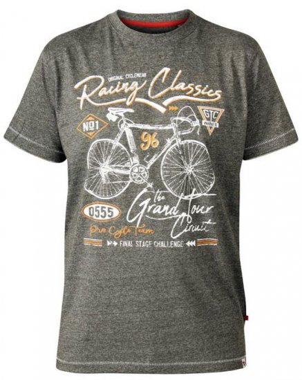 D555 Eastwood Bicycle Crew Neck T-Shirt Khaki - T-shirts - T-shirts i store størrelser - 2XL-14XL
