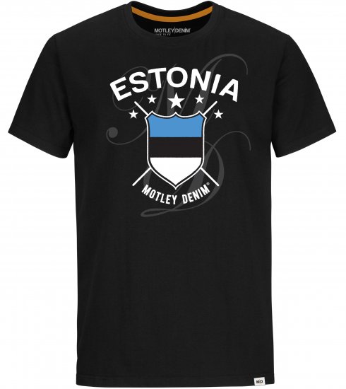 Motley Denim Estonia T-shirt Black - T-shirts - T-shirts i store størrelser - 2XL-14XL