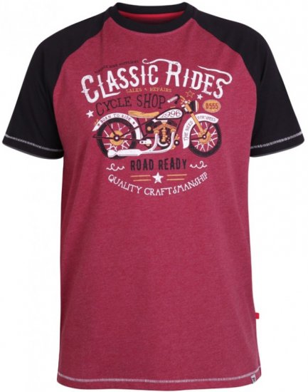 D555 Evans T-shirt Burgundy - T-shirts - T-shirts i store størrelser - 2XL-14XL