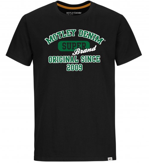 Motley Denim Exeter T-shirt Green on Black - T-shirts - T-shirts i store størrelser - 2XL-14XL