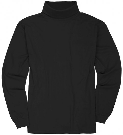 Adamo Fabio Comfort fit Turtleneck Long sleeve T-shirt Black - T-shirts - T-shirts i store størrelser - 2XL-14XL