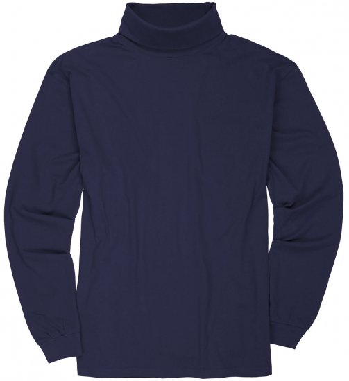 Adamo Fabio Comfort fit Turtleneck Long sleeve T-shirt Navy - T-shirts - T-shirts i store størrelser - 2XL-14XL