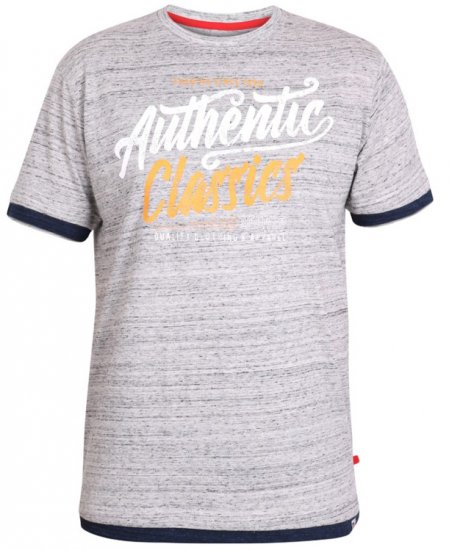 D555 Finn T-shirt Grey - T-shirts - T-shirts i store størrelser - 2XL-14XL