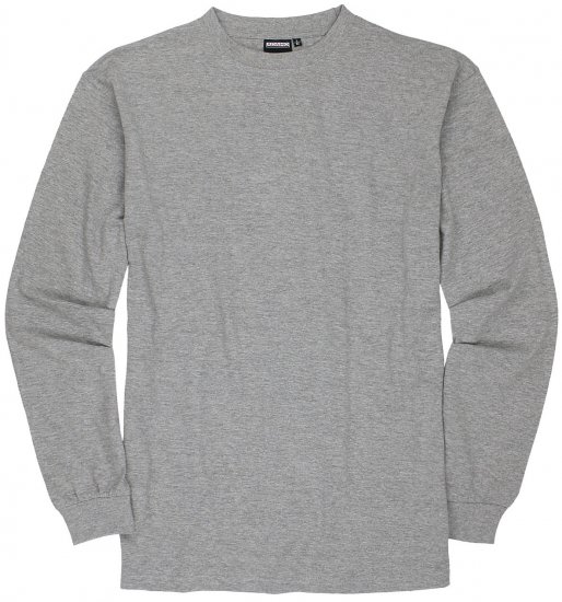 Adamo Floyd Comfort fit Long sleeve T-shirt Grey - T-shirts - T-shirts i store størrelser - 2XL-14XL
