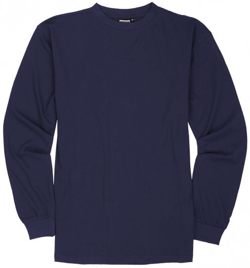 Adamo Floyd Comfort fit Long sleeve T-shirt Navy - T-shirts - T-shirts i store størrelser - 2XL-14XL