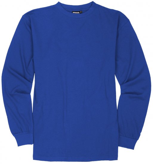 Adamo Floyd Comfort fit Long sleeve T-shirt Royal Blue - T-shirts - T-shirts i store størrelser - 2XL-14XL
