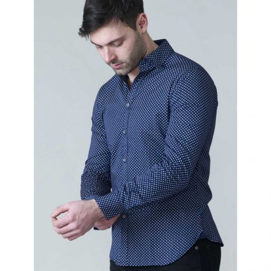 D555 Lavar Long Sleeve Diamond Printed Shirt - Skjorter - Skjorter til store mænd 2XL- 8XL