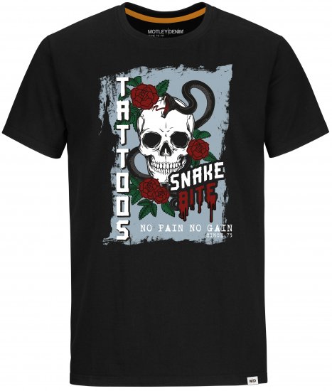 Motley Denim Franklin T-shirt Black - T-shirts - T-shirts i store størrelser - 2XL-14XL