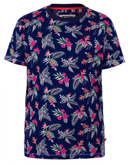 D555 Fraser Hawaiian Print Crew Neck T-Shirt - T-shirts - T-shirts i store størrelser - 2XL-14XL