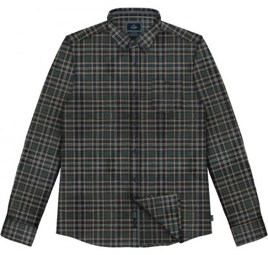 Double Outfitters FS-5230 Ternet skjorte Mørkegrøn/Beige - Skjorter - Skjorter til store mænd 2XL- 8XL