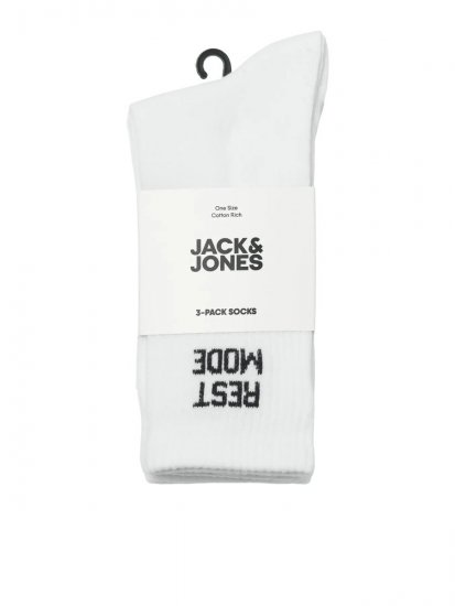 Jack & Jones Power Statements Tennisstrømper Hvid 3-pak - Undertøj og badetøj - Badetøj og Undertøj i store størrelser 