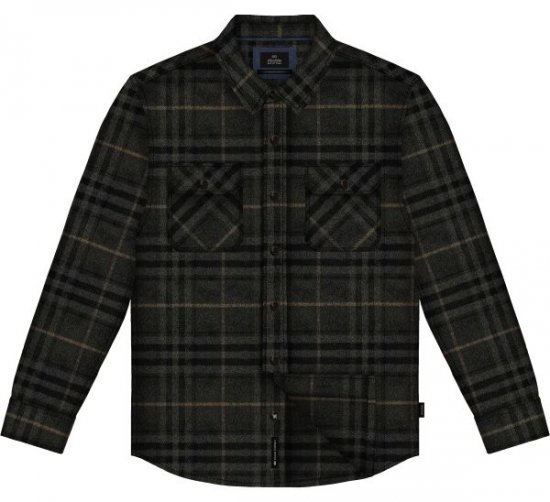 Double Outfitters GS-5233 Flonelsskjorte Sort/Grå - Skjorter - Skjorter til store mænd 2XL- 8XL