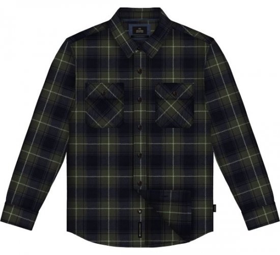 Double Outfitters GS-5233 Flonelsskjorte Oliven/Blå - Skjorter - Skjorter til store mænd 2XL- 8XL