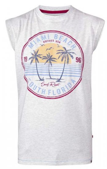 D555 Shipley Miami Beach Printed Sleeveless T-Shirt - T-shirts - T-shirts i store størrelser - 2XL-14XL