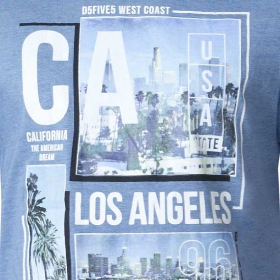 D555 Howie Fine Stripe T-shirt Blue - T-shirts - T-shirts i store størrelser - 2XL-14XL