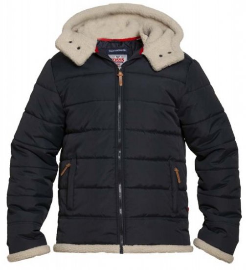 D555 Hudson Hooded Puffer Jacket Navy - Jakker - Jakker i store størrelser, 2XL- 12XL